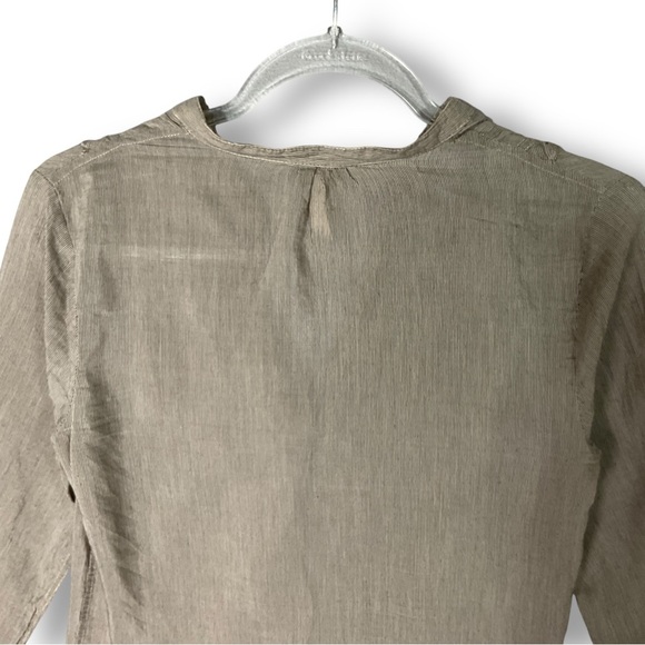 Vintage Free People Silk Blend Blouse Sz XS Ruffle Semi Sheer Open Button Y2K - Picture 12 of 15